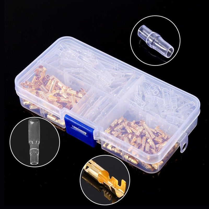 Estink Connectors Kit, 120PCS Brass 3.5mm Connector Terminal Male and Female Crimp Terminals with Insulation Cover Replacement for Motorcycle Scooter Car Truck - Image 4